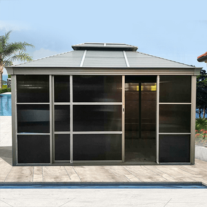 Gazebo en aluminium avec porte coulissante